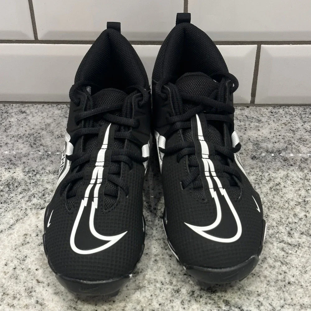 Nike Kids 3Y Alpha Menace 3 Shark Football Cleats Black White CV0583-001